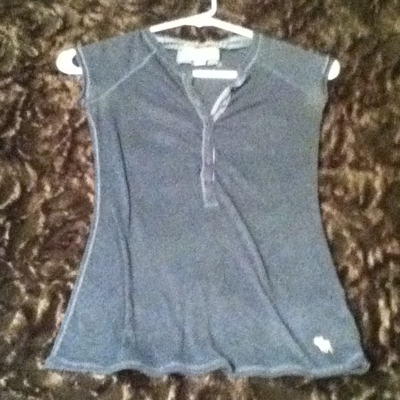 Tight blue shirt
