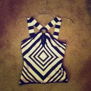 Bebe Black and White Top