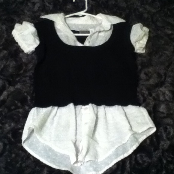 Black and white dressy shirt