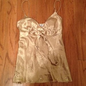 Gold dressy shirt with sequins