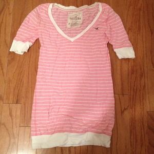 Hollister striped quarter length shirt