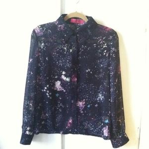 Tops - Sheer, long sleeved "constellation" blouse Tops - Sheer, long sleeved "constellation" blouse