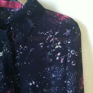 Tops - Sheer, long sleeved "constellation" blouse Tops - Sheer, long sleeved "constellation" blouse