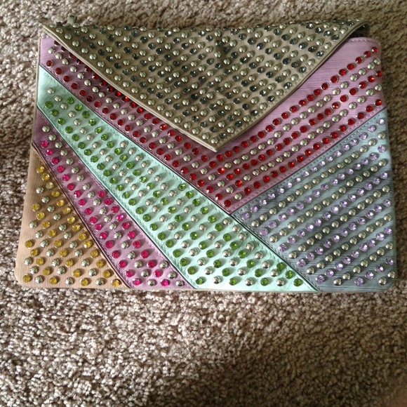 Really cute rhinestone Clutch  crossbody bag.