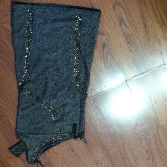 Bebe gold dust bodycon dress