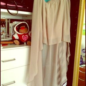High Low Nude Skirt
