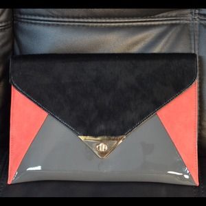 Color-block, Pony Hair Clutch