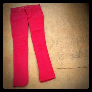 Red skinny jeans