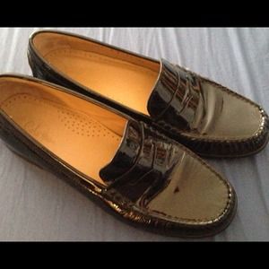 Cole Haan Black Patent Penny Loafers size 8
