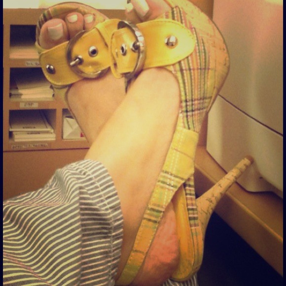 Plaid Cork heels