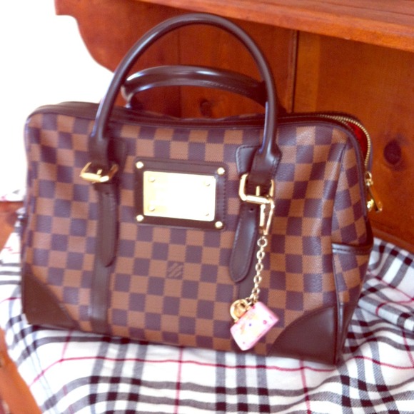 LV inspired large purse with key chain