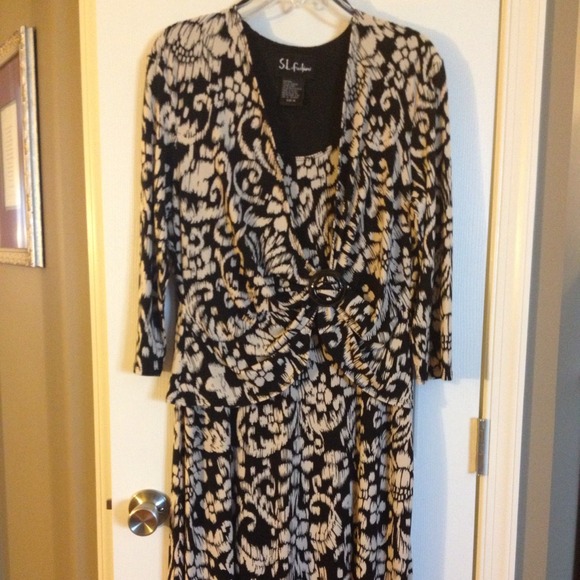 REDUCED...S.L Fashion Black & Tan Dress