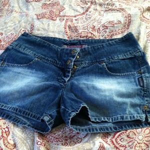 Dark Denim Silver Jean Shorts