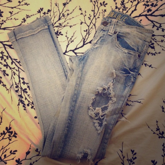 Faded ripped jeans