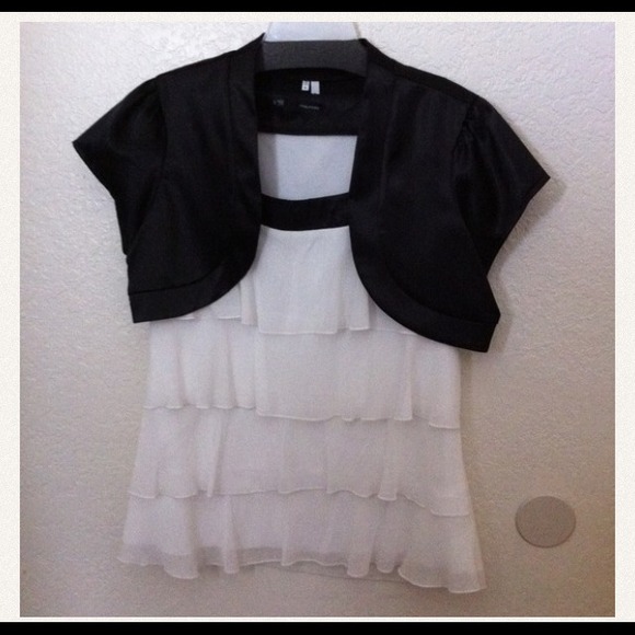 Shear top and black shrug