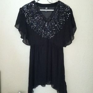 Gorgeous H&M Black Sequin Top