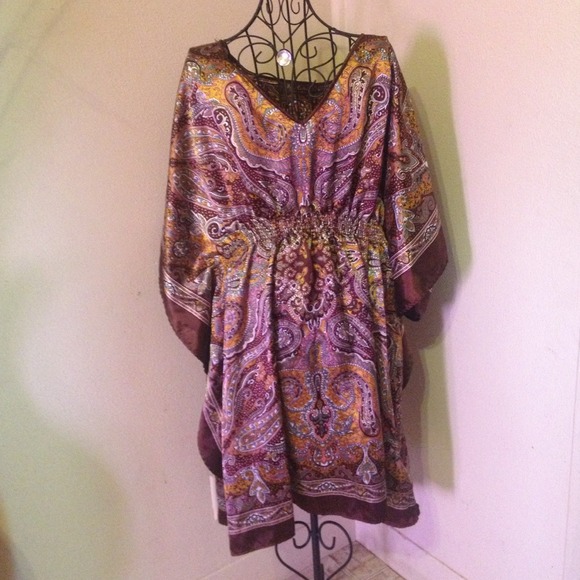 Brown silk dress
