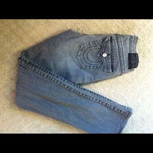 True religion jean in a washed vintage gray