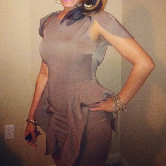 Light Brown Peplum Dress