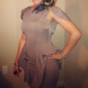 Light Brown Peplum Dress