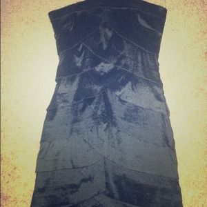 Strapless Black Starch Dress