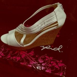 Brand new white wedge sandals