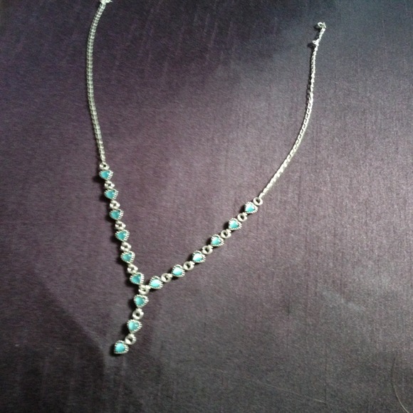 💋SOLD💋 Aquamarine heart Y necklace