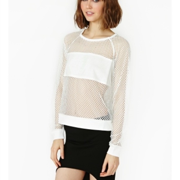 Nasty Gal Mesh Censored Top - Picture 3 of 3