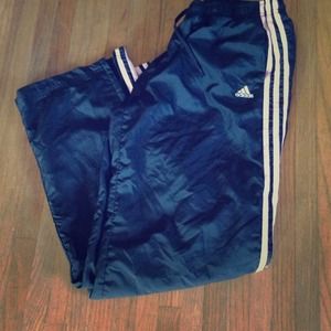 SOLD Adidas pants. Black w/ pink stripes.