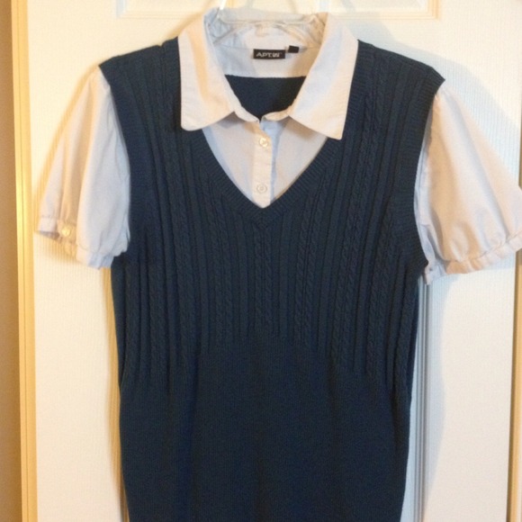 Apt 9 Dark Green/White Shirt