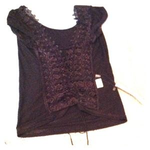 Lace up back sexy shirt