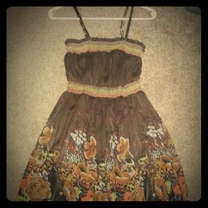 Brown dress with flowers