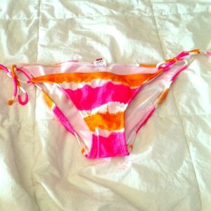 Pink and orange OP swim bottoms. M. True to size