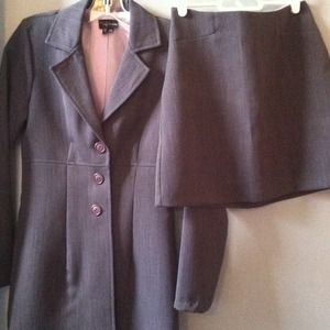 Gray dress jacket with skirt