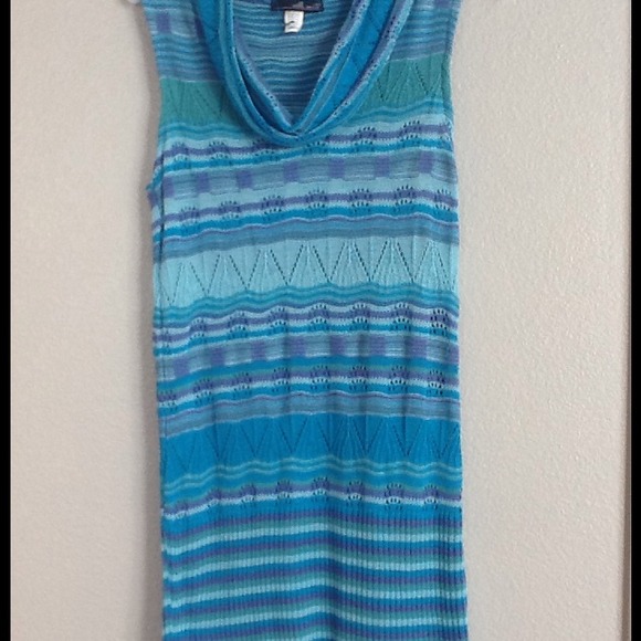 Cowl-neck sweater dress