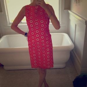 Coral Eyelet Milly Dress