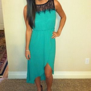 New! Green dress with black lace!