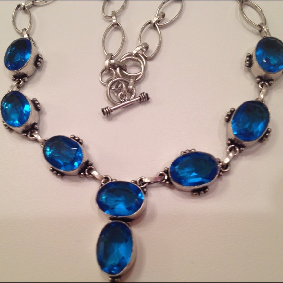 Jewelry - 💙Sold solid sterling silver blue topaz necklace