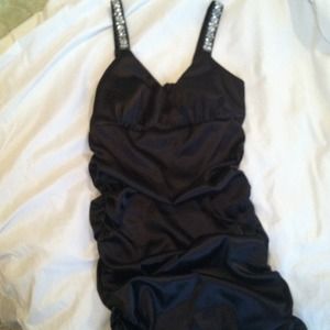 Sexy XL little black dress! Satin with stretch!