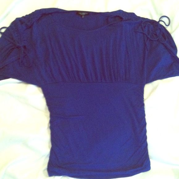Blue tie shoulder top! Size L, fits like Medium!