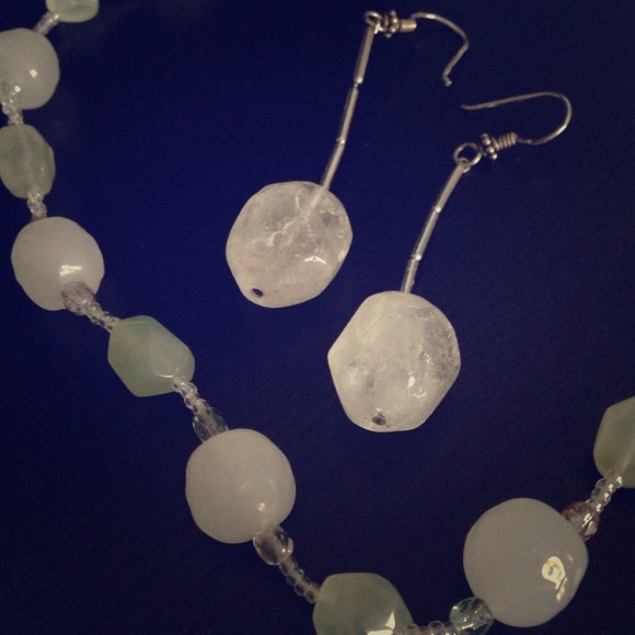 Glass bead Necklace and earring set