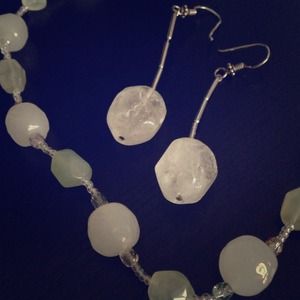 Glass bead Necklace and earring set