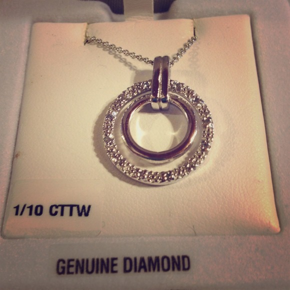 **** Reserved**** Diamond necklace double circle