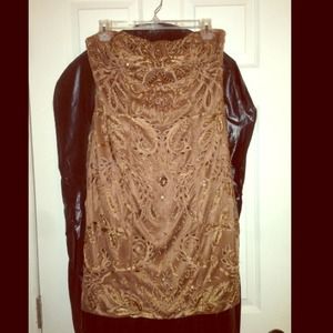 Bronze Strapless Dress