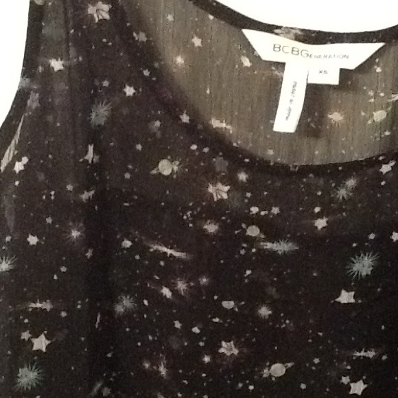 Outer space chiffon top BCBG - Picture 2 of 2