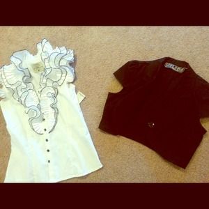 Blouse with black top