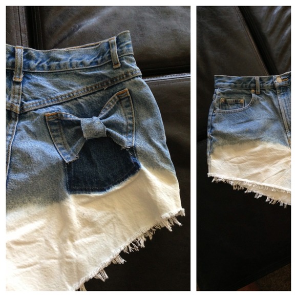 Denim - Bow Pocket High Waisted Cutoffs