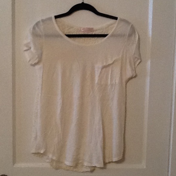 Lace-back white tee