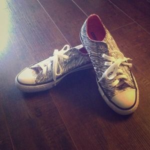 Zebra striped converses.. Never been worn