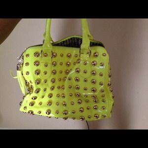 Neon Green Studded Handbag